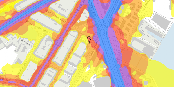 Trafikstøjkort på Scandiagade 40, 4. th, 2450 København SV