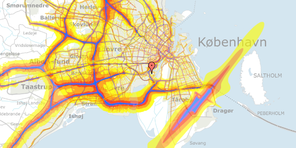 Trafikstøjkort på Scandiagade 54, 4. tv, 2450 København SV