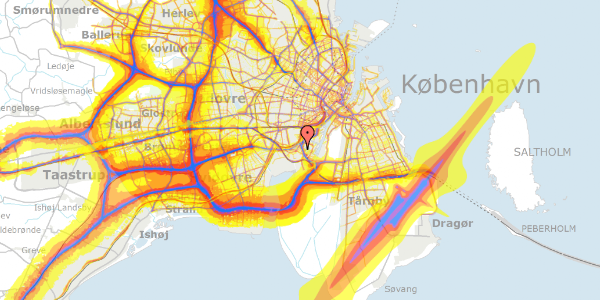 Trafikstøjkort på Scandiagade 66, 1. tv, 2450 København SV