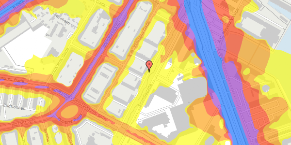 Trafikstøjkort på Scandiagade 68, 1. tv, 2450 København SV