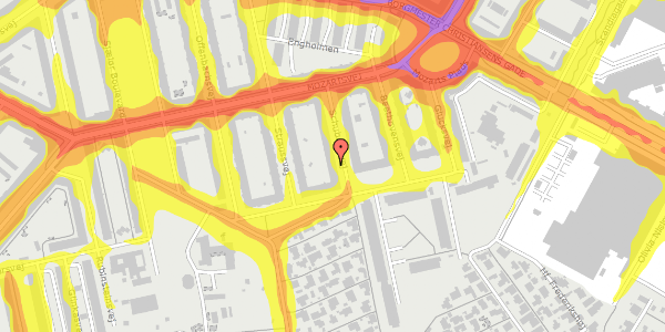 Trafikstøjkort på Schubertsvej 3, 1. tv, 2450 København SV