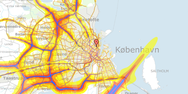 Trafikstøjkort på J.A. Schwartz Gade 20, st. , 2100 København Ø