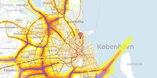 Trafikstøjkort på Serridslevvej 4, 2. 1, 2100 København Ø