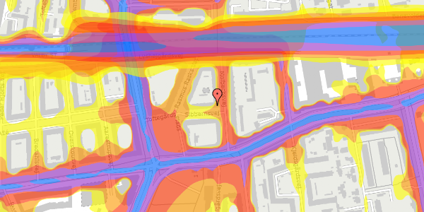 Trafikstøjkort på Sibbernsvej 2B, st. th, 2500 Valby