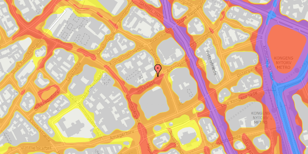 Trafikstøjkort på Silkegade 15, 1. mf, 1113 København K