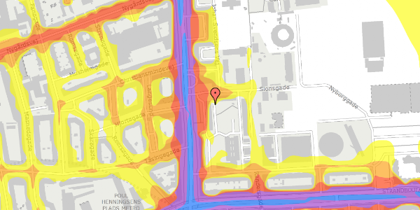 Trafikstøjkort på Sionsgade 4, 1. th, 2100 København Ø