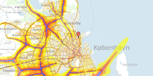 Trafikstøjkort på Sionsgade 6, 3. th, 2100 København Ø