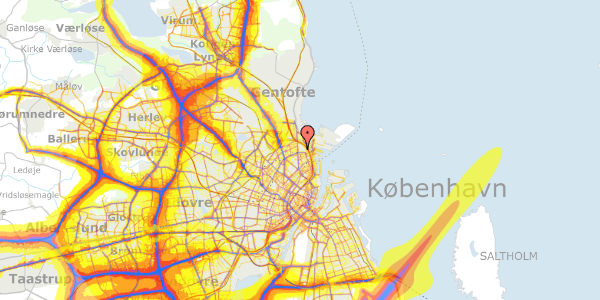 Trafikstøjkort på Sionsgade 18, 5. th, 2100 København Ø