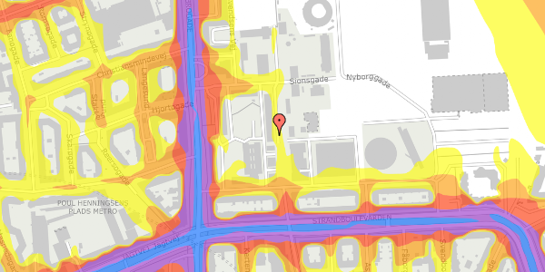 Trafikstøjkort på Sionsgade 26, 4. th, 2100 København Ø