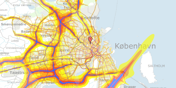 Trafikstøjkort på Sjællandsgade 4, 1. th, 2200 København N