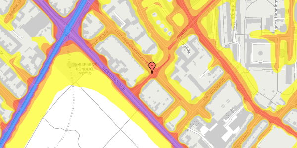 Trafikstøjkort på Sjællandsgade 7, 1. , 2200 København N