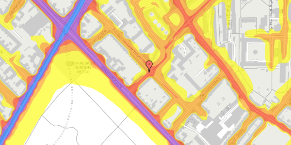 Trafikstøjkort på Sjællandsgade 7, 2. , 2200 København N