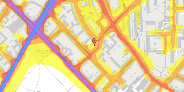 Trafikstøjkort på Sjællandsgade 11, st. th, 2200 København N