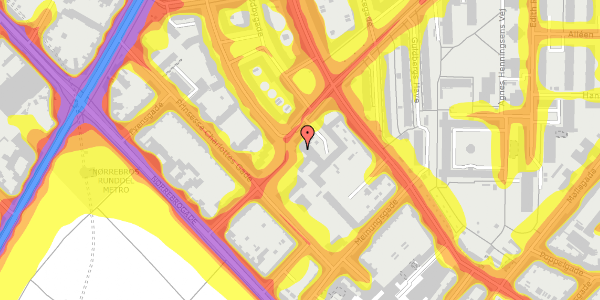 Trafikstøjkort på Sjællandsgade 12B, st. , 2200 København N