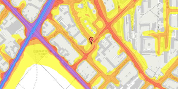 Trafikstøjkort på Sjællandsgade 13, 1. th, 2200 København N