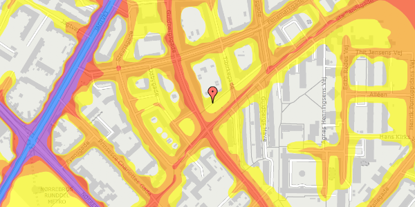 Trafikstøjkort på Sjællandsgade 17, 1. th, 2200 København N