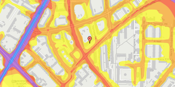 Trafikstøjkort på Sjællandsgade 19, 1. th, 2200 København N