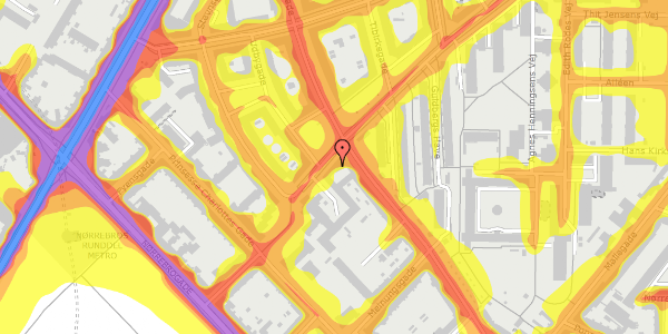 Trafikstøjkort på Sjællandsgade 22, st. , 2200 København N