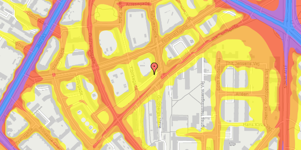 Trafikstøjkort på Sjællandsgade 29, 1. th, 2200 København N