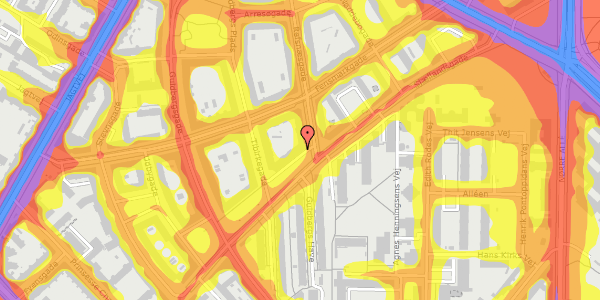 Trafikstøjkort på Sjællandsgade 31, 1. th, 2200 København N