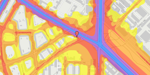 Trafikstøjkort på Sjællandsgade 67, st. tv, 2200 København N