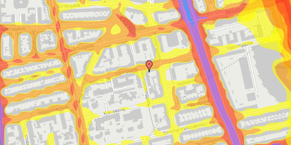 Trafikstøjkort på Skanderborggade 1, 4. th, 2100 København Ø