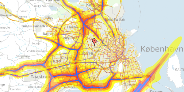 Trafikstøjkort på Skjulhøj Allé 63, 1. th, 2720 Vanløse