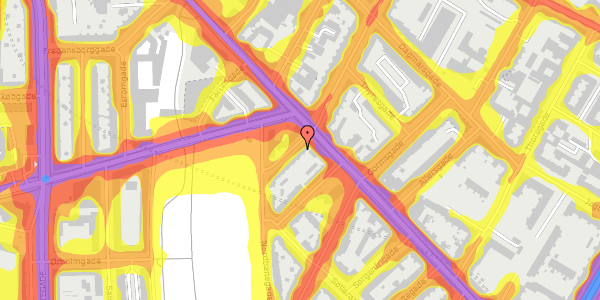 Trafikstøjkort på Skodsborggade 3, 4. th, 2200 København N