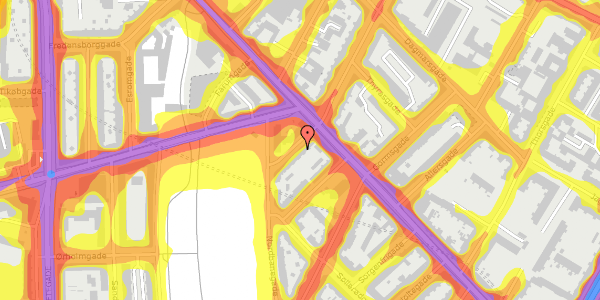 Trafikstøjkort på Skodsborggade 5, 4. th, 2200 København N