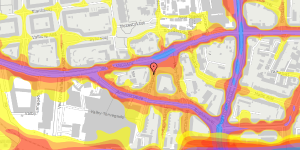 Trafikstøjkort på Skolegade 2A, 2. tv, 2500 Valby