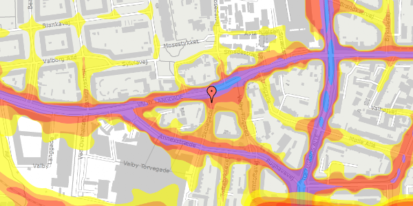 Trafikstøjkort på Skolegade 2, 1. th, 2500 Valby