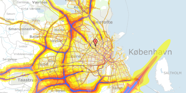 Trafikstøjkort på Skovduestien 11, 1. th, 2400 København NV