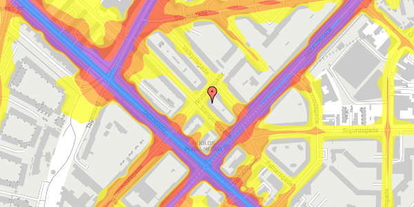 Trafikstøjkort på Slangerupgade 8, 3. tv, 2200 København N