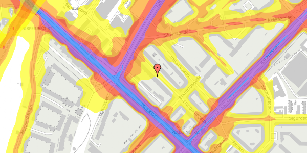 Trafikstøjkort på Slangerupgade 19, 1. th, 2200 København N