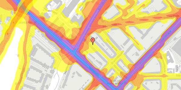 Trafikstøjkort på Slangerupgade 25, 2. th, 2200 København N