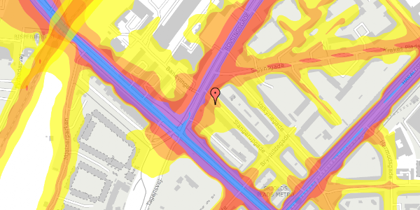 Trafikstøjkort på Slangerupgade 29, 2. tv, 2200 København N