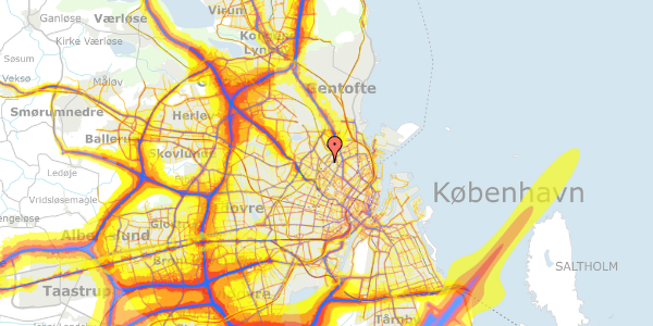 Trafikstøjkort på Slangerupgade 30, 3. th, 2200 København N