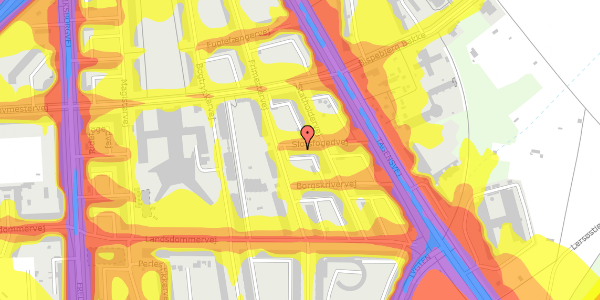 Trafikstøjkort på Slotsfogedvej 7, 4. tv, 2400 København NV