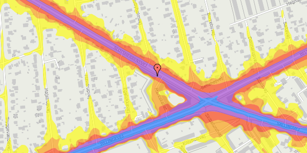 Trafikstøjkort på Slotsherrensvej 9, 2. th, 2720 Vanløse