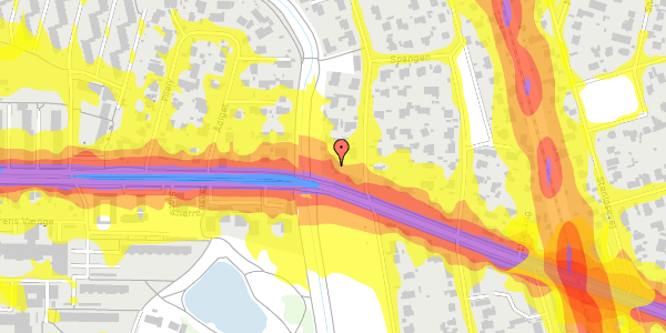 Trafikstøjkort på Slotsherrensvej 160, 2720 Vanløse