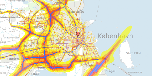 Trafikstøjkort på Smedegade 3, 1. th, 2200 København N