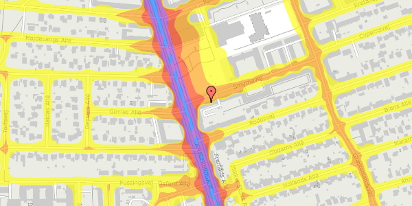 Trafikstøjkort på Smyrnavej 2, 2. 6, 2300 København S