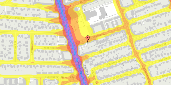 Trafikstøjkort på Smyrnavej 4, 3. th, 2300 København S