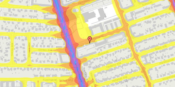 Trafikstøjkort på Smyrnavej 8, 1. th, 2300 København S