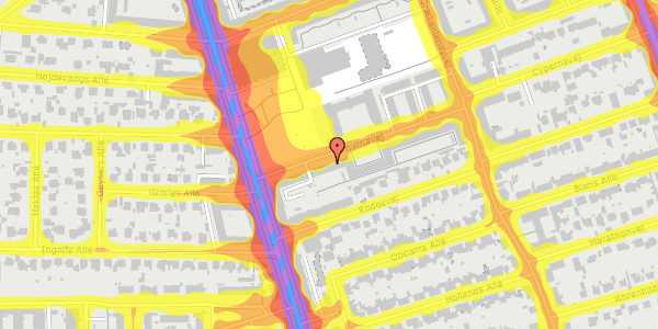 Trafikstøjkort på Smyrnavej 10, 1. th, 2300 København S