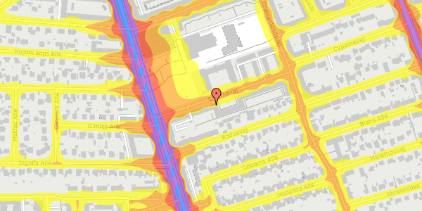 Trafikstøjkort på Smyrnavej 12, st. th, 2300 København S