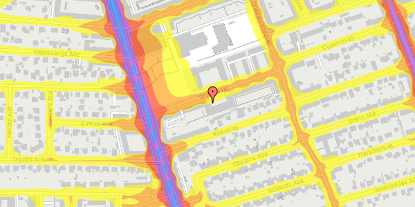 Trafikstøjkort på Smyrnavej 14, st. th, 2300 København S