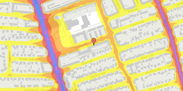 Trafikstøjkort på Smyrnavej 26, st. th, 2300 København S