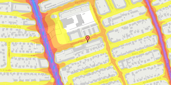 Trafikstøjkort på Smyrnavej 26, 1. th, 2300 København S