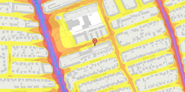 Trafikstøjkort på Smyrnavej 26, 2. th, 2300 København S